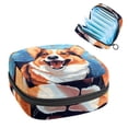 thumbnail image 1 of Corgi Dog Mini Makeup Bag Period Pouch Small Toiletry Bag for Men Travel Makeup Travel Bag Pouch - Velvet, Sponge, and Oxford Cloth Material - 4.7x6.6x6.6 in, 1 of 6