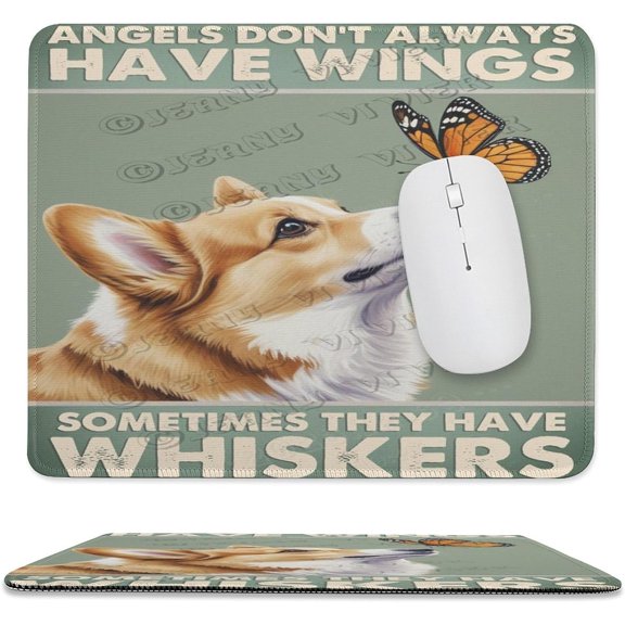 Corgi Dog Mouse Pad, Computer Mouse Mat Rectangle Waterproof Mousepad Non-Slip Rubber Base MousePads for Office Home Laptop 10"x12"