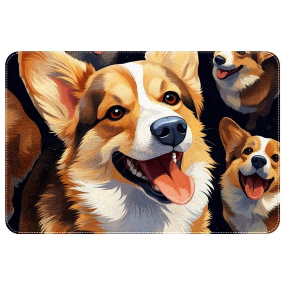 Corgi Dog Non-Slip Polyester Door Carpet Kitchen Mat Door Mat, Machine Washable
