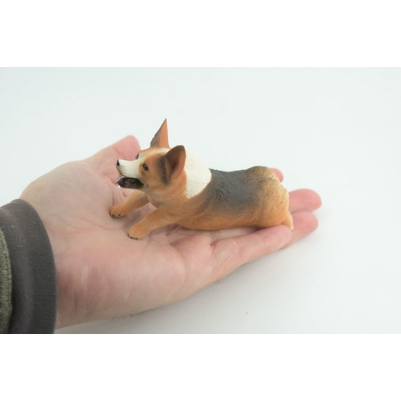 Corgi Dog, Pembroke Running, Museum Quality, Hand Painted, Educational, Rubber Canine, Realistic, K9, Toys, Kids, Gift, 5 Inches. CH772 BB193