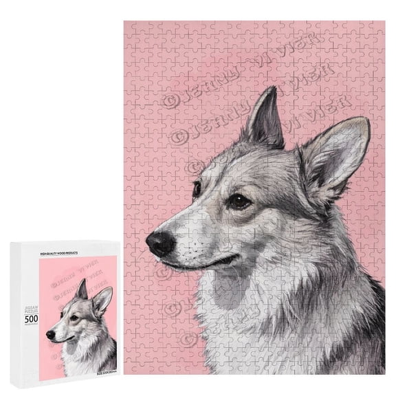 Corgi Dog Portrait Puzzle 500 Pieces | Challenging & Rewarding Puzzle for Dog Lovers & Dog Owners | Dog Puzzle Challenge | 21" x 15"