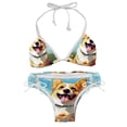 thumbnail image 1 of Corgi Dog Women's Bikini Set with Detachable Sponge and Adjustable Strap - Two-Pack | Ideal for Swimming and Beach Scenes, 1 of 6
