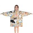 thumbnail image 1 of Corgi Dog and Flower Florals Blanket Hoodies for Kids 6-13YR Oversize Wearable Blanket Hoodies for Boys Girls Teens, 1 of 7