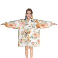 thumbnail image 1 of Corgi Dog and Flower Florals Blanket Hoodies for Kids 6-13YR Oversize Wearable Blanket Hoodies for Boys Girls Teens, 1 of 7