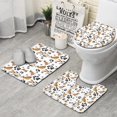 thumbnail image 1 of Corgi Dog and Footprints Bathroom Rugs Sets 3 Piece,Toilet Cover Set,Absorbent Non Slip Bathroom Mats Sets with U-Shaped Contour Rug Toilet Rug Set, 1 of 5