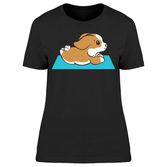 Corgi Doing Yoga T-Shirt Women -Image by Shutterstock, Female Large
