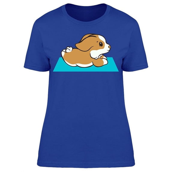 Corgi Doing Yoga T-Shirt Women -Image by Shutterstock, Female XX-Large