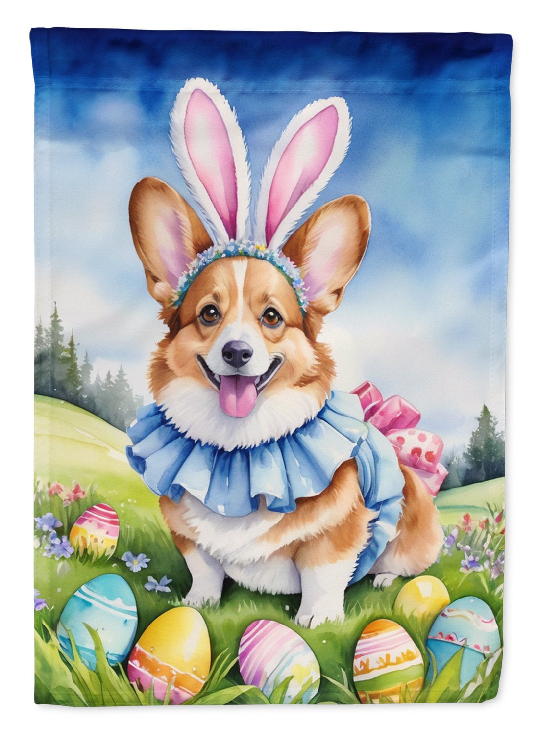 Corgi Easter Egg Hunt Garden Flag 11.25 in x 15.5 in