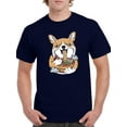thumbnail image 1 of Corgi Eating Ramen T-Shirt Men -Image by Shutterstock, Male 4X-Large, 1 of 4