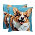 thumbnail image 1 of Corgi Elegant Velvet Throw Pillow Covers and Inserts - Set of 2, Available in 16x16, 18x18, 20x20 Inches for Home Decor, Unique Patterns for Sofa, 1 of 6