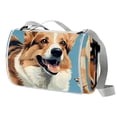 thumbnail image 1 of Corgi Extra Large Canvas Picnic Blanket - Waterproof Outdoor Beach Mat with Carry Strap for Family - Foldable, Portable, and Durable - Camping, Park, and Travel - 200x200cm, 1 of 6