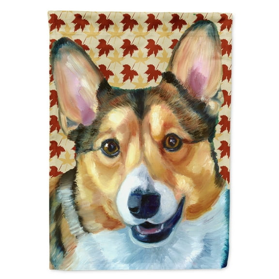 Corgi Fall Leaves Garden Flag