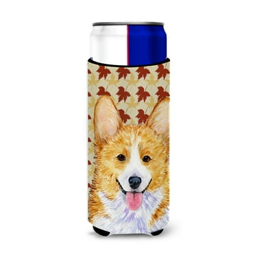 Corgi Fall Leaves Portrait Ultra Hugger for slim cans