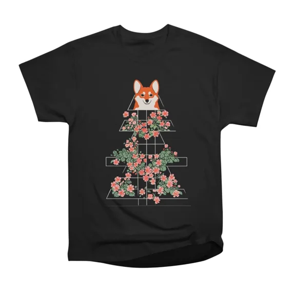 Corgi Floral Pattern T-Shirt Tee Gift For Him Merch For Her Apparel For ...