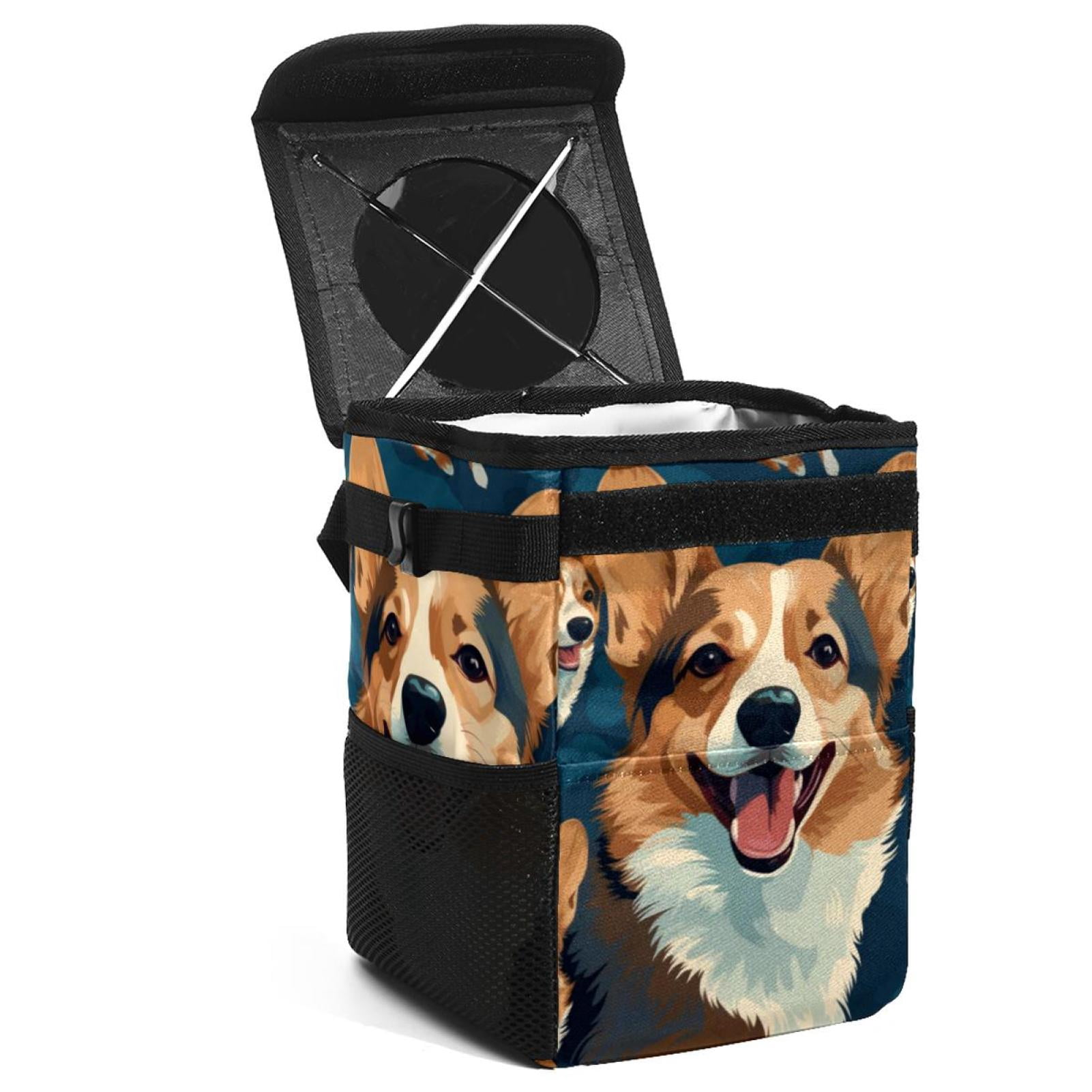 Union Jack Roses Hanging Car Trash Can With Lid Union Jack Design Leak Proof Car Trash ...