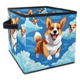thumbnail image 1 of Corgi Foldable Storage Baskets with Handle, 10.8"x10.5"x10.6" Cube Organizer - Large Capacity Storage Bin Cubes, 1 of 6