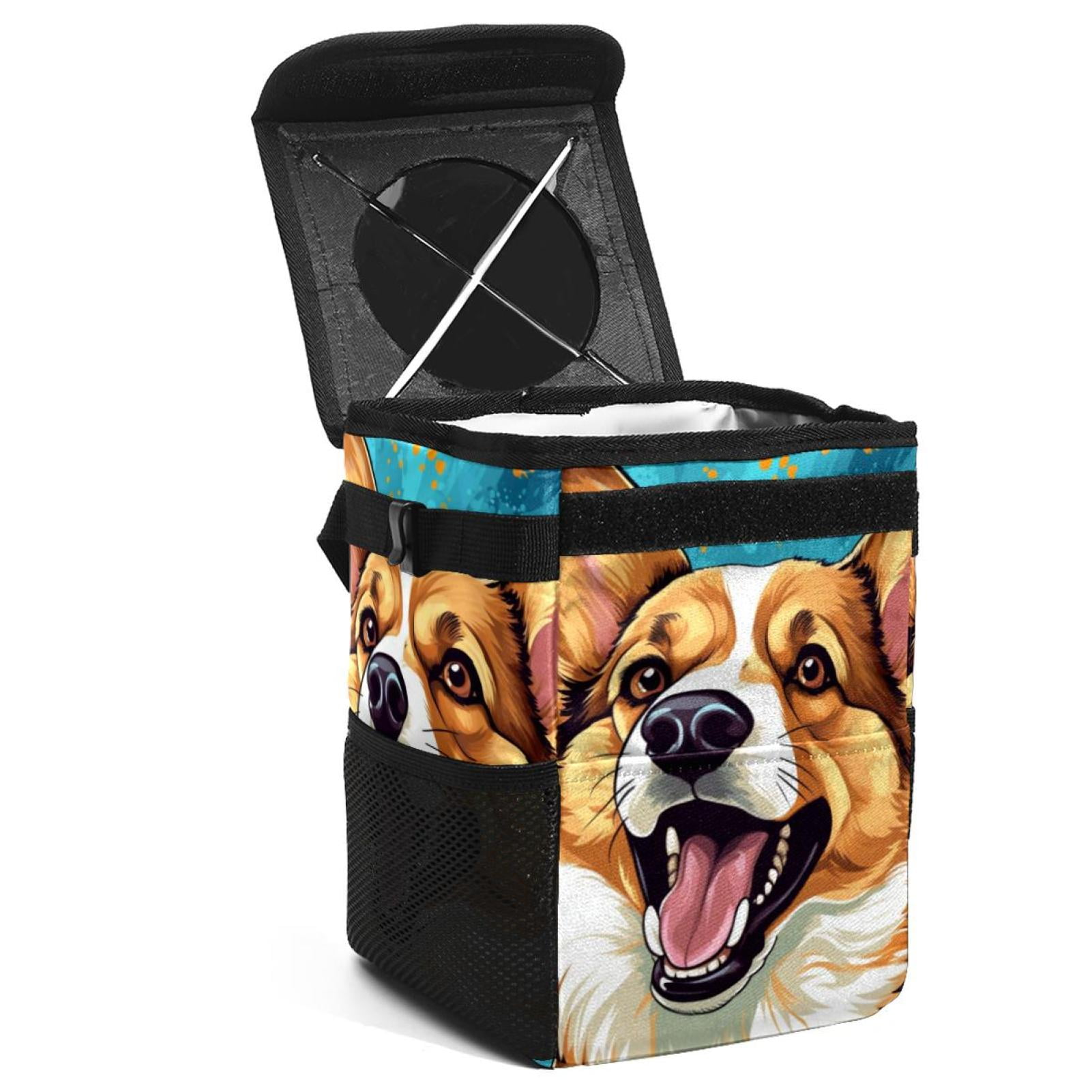 Corgi Foldable, with Lid, Leak-proof, Hanging Car Trash Can Garbage Can ...