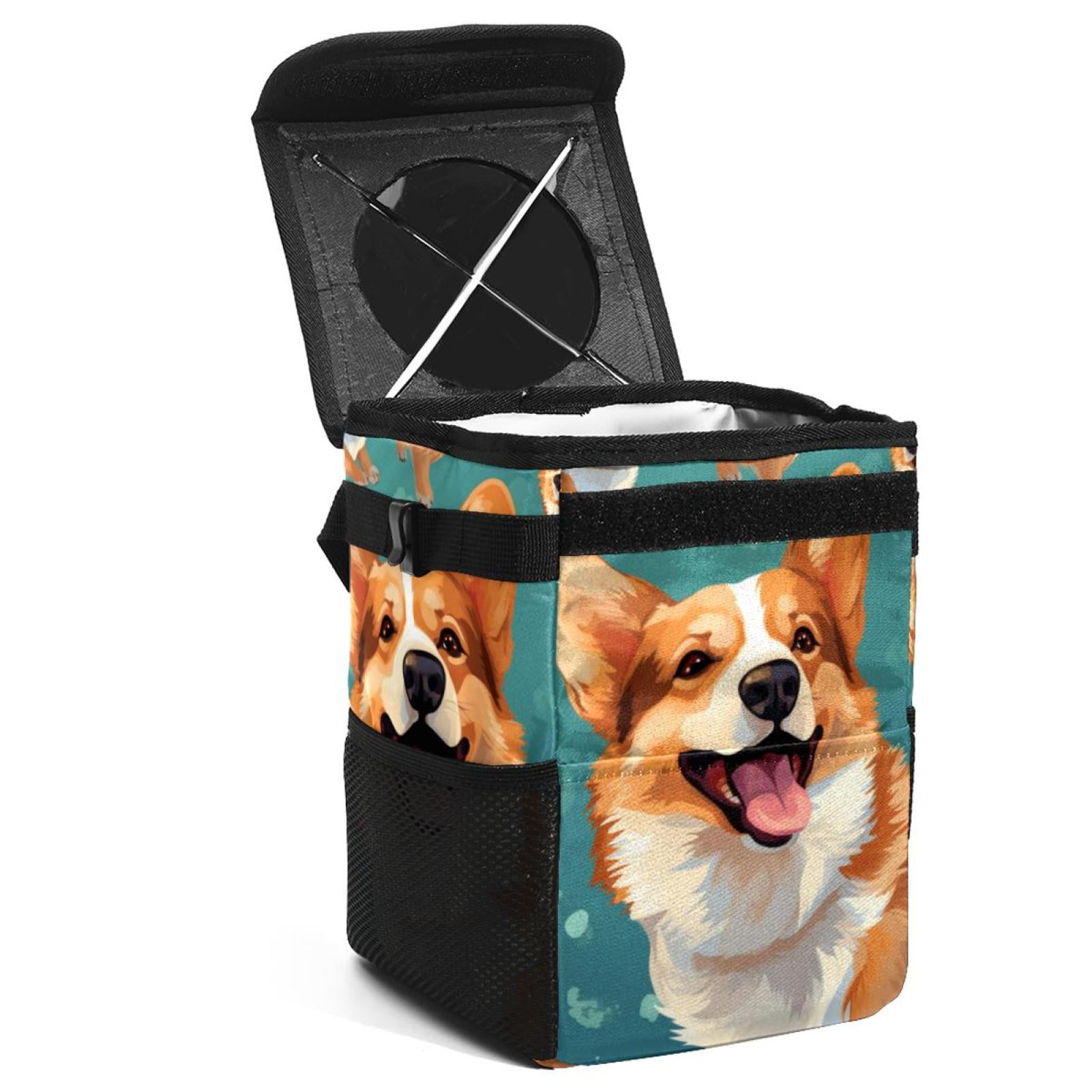 Corgi Foldable, with Lid, Leak-proof, Hanging Car Trash Can Garbage Can ...