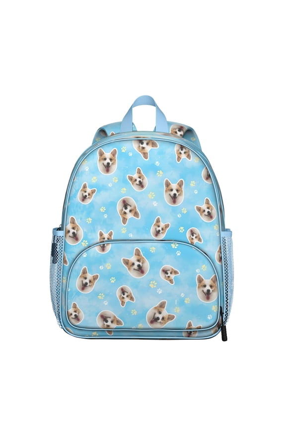 Corgi Footprint Backpack Backpack for School,Cute School Bag,Schoolbag with Adjustable Shoulder Straps & Padded Back,13.8"x11.4"x6"