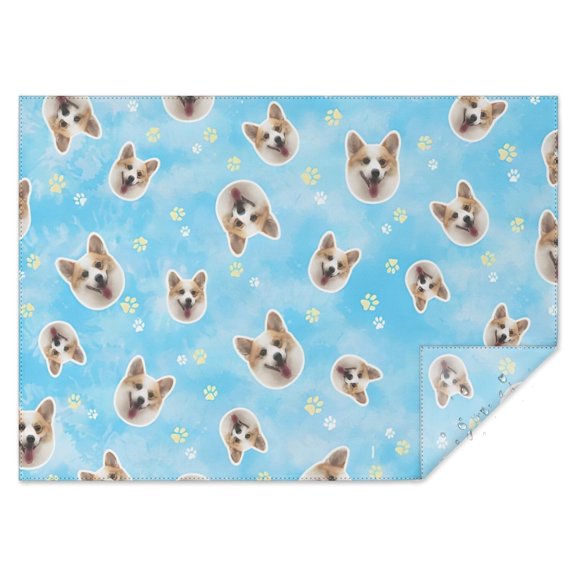 Corgi Footprint Rectangle Tablecloth 60"x84",Waterproof Polyester Rectangle Table Cloth, Wipeable Spillproof Polyester Tablecloth for Dining, Camping, Indoor and Outdoor