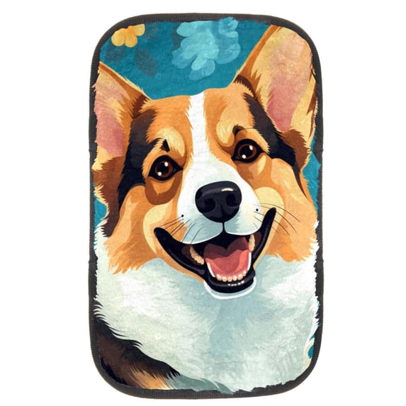 Corgi Furry Printed 12.5x8.2 Inch Soft Comfortable Armrest Cover Car Armrest Pad Accessory