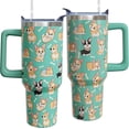 thumbnail image 1 of Corgi Gifts for Corgi Lover, 40 oz Cute Cup Tumblers for Women with Handle Lid and Straw, Green, 1 of 3