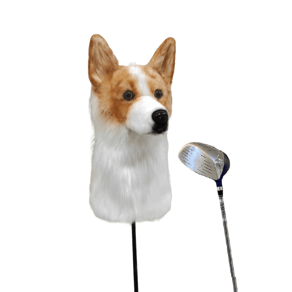 Corgi Golf Club Headcover, Dog Golf Driver & Woods Club Cover, Corgi Dog Golf Head Cover