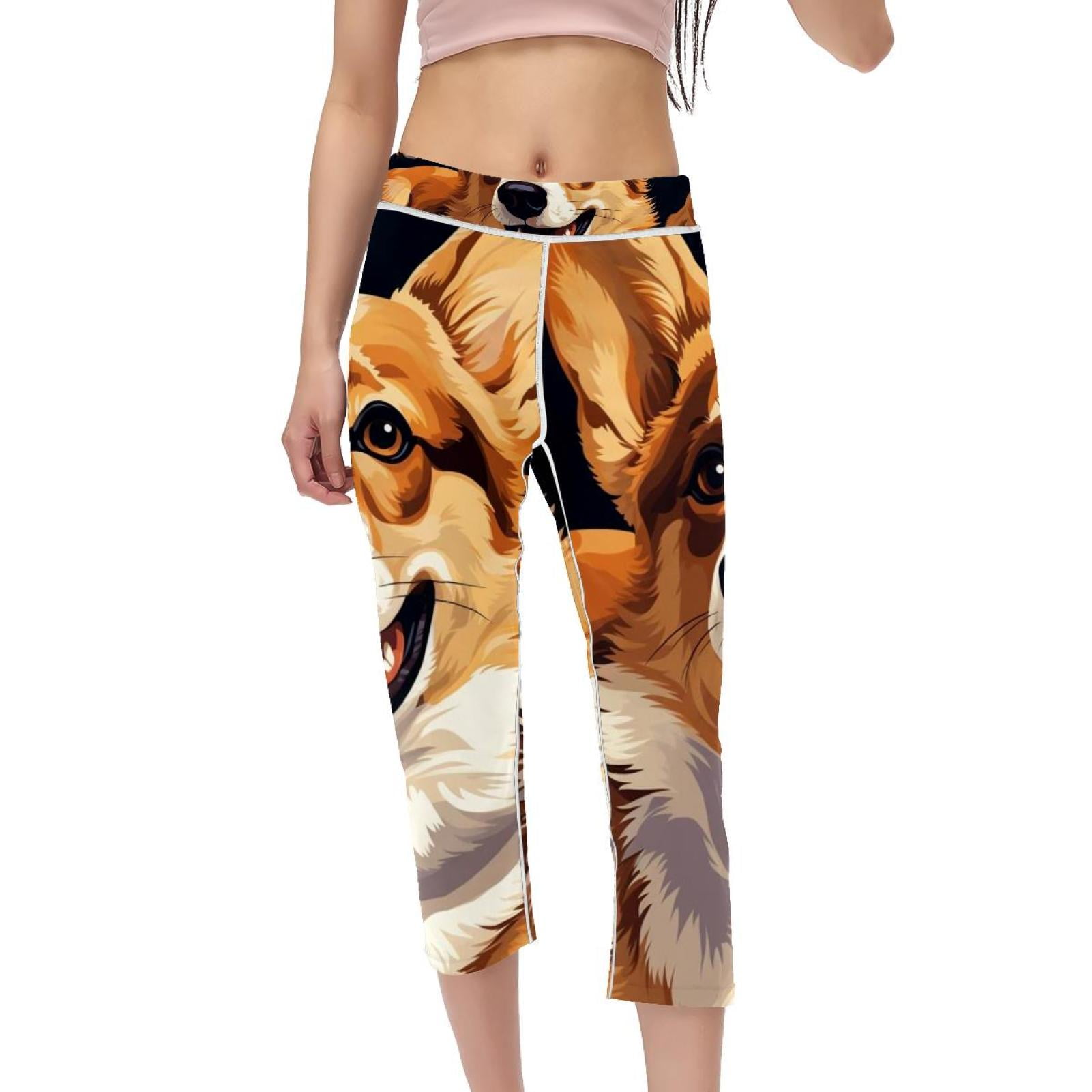 High Waist Capris Not SeeThrough Printed Gym Leggings for Running Fitness Yoga Women