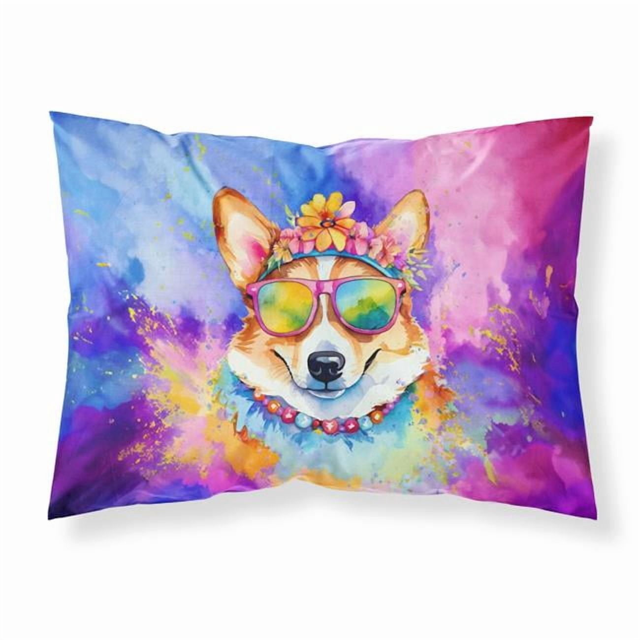 Corgi Hippie Dawg Standard Pillowcase