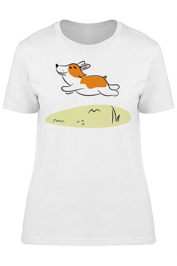 Corgi Hopping T-Shirt Women -Image by Shutterstock, Female Large