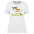 thumbnail image 1 of Corgi Hopping T-Shirt Women -Image by Shutterstock, Female Medium, 1 of 2