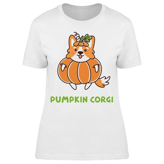 Corgi In A Pumpkin T-Shirt Women -Image by Shutterstock, Female Medium