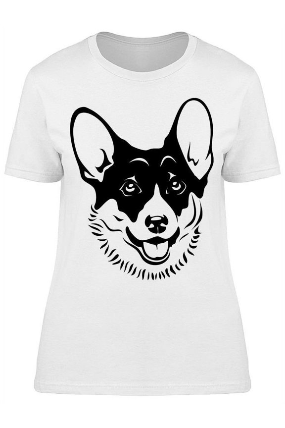 Corgi, In Black And White T-Shirt Women -Image by Shutterstock, Female Small