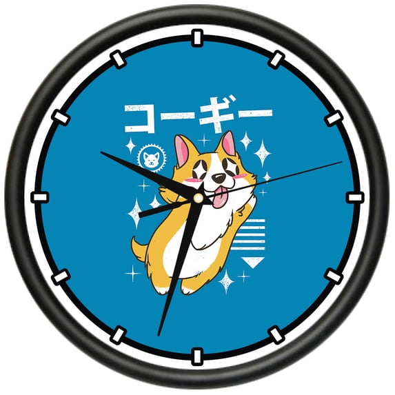 Corgi Kawaii Design Wall Clock | Precision Quartz Movement | Décor For School Class Office Bedroom Decoration
