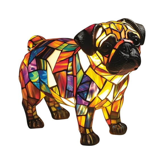 Corgi Lamp, Pug Lamp, Shih Tzu Lamp, Dog Series Art Night Light, French Bulldog Lamp, Stained Resin French Bulldog Tabletop Night Light, Dog Lamps for Home Decor, Dog Lamp, Boxer Dog Lamp