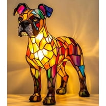 Corgi Lamp and Pug Lamps, Boxer Dog Lamp, Dogs Series Art Night Light, Retro Stained Resin Tabletop LED Night Light, 3D Cute Pet LED Table Lamps, Fun Gift for Dog Lover