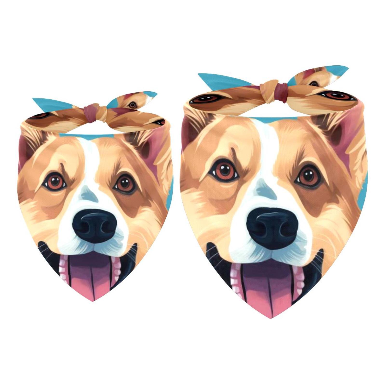 Light and Breathable Chiffon Pet Scarf Pack of Two Translucent Yarn Size 40.6x40