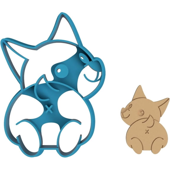 Corgi Looking Back Cookie Cutter - Corgi Butt Dog Booty Canine Pet Animal (0013) (4 Inch)