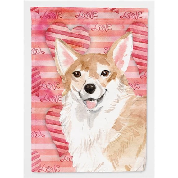 Corgi Love Flag Garden Size
