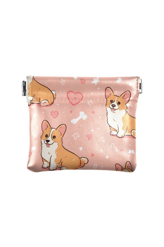 Corgi Love Wallet Small PU Leather Change Pouch Wallet for Women