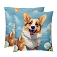 thumbnail image 1 of Corgi Luxurious Velvet Bed Pillow Inserts with Unique Patterns - Set of 2, 16x16, 18x18, 20x20 Inches - Ideal for Throw Pillow Covers and Home Decor, 1 of 6