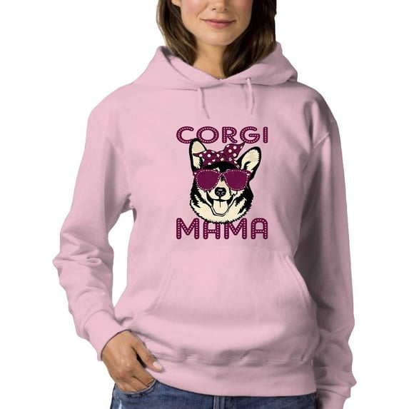 Corgi Mama Corgi W Sunglasses Hoodie Women -Image by Shutterstock, Female 5X-Large