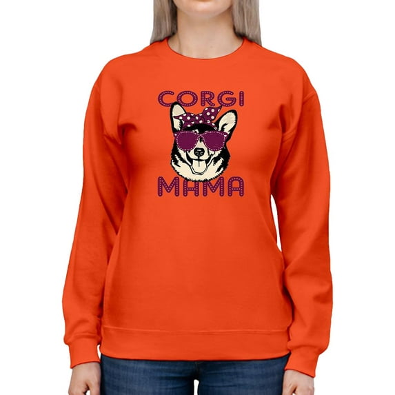 Corgi Mama Corgi W Sunglasses Sweatshirt Women -Image by Shutterstock, Female Large