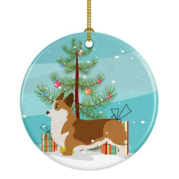 Corgi Merry Christmas Tree Ceramic Ornament