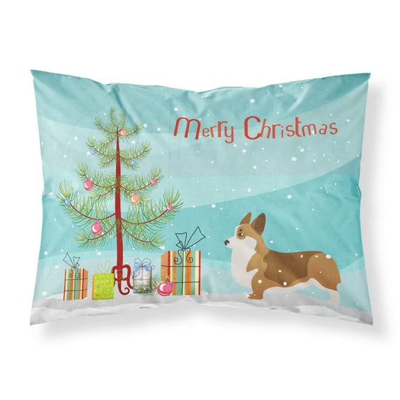 Corgi Merry Christmas Tree Fabric Standard Pillowcase