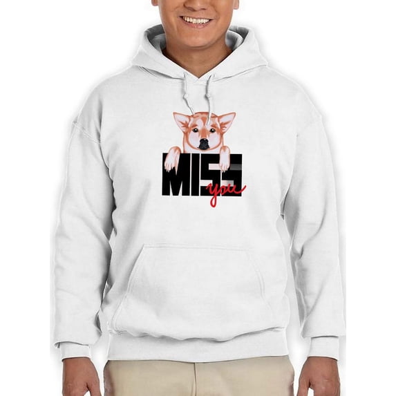 Corgi Miss You Hoodie Men -Image by Shutterstock, Male 3X-Large