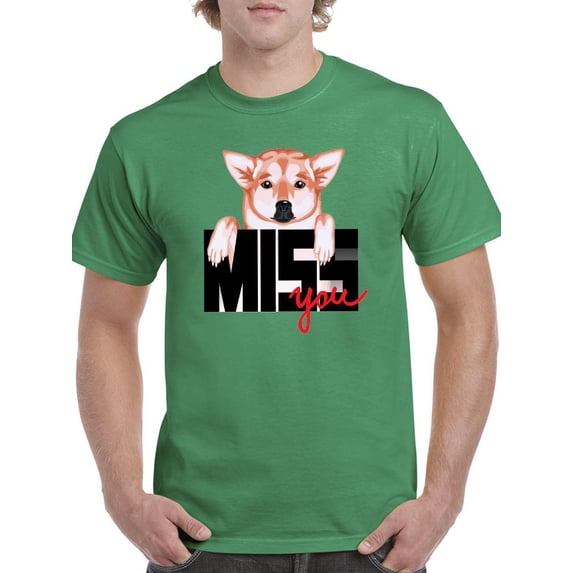 Corgi Miss You T-Shirt Men -Image by Shutterstock, Male Medium