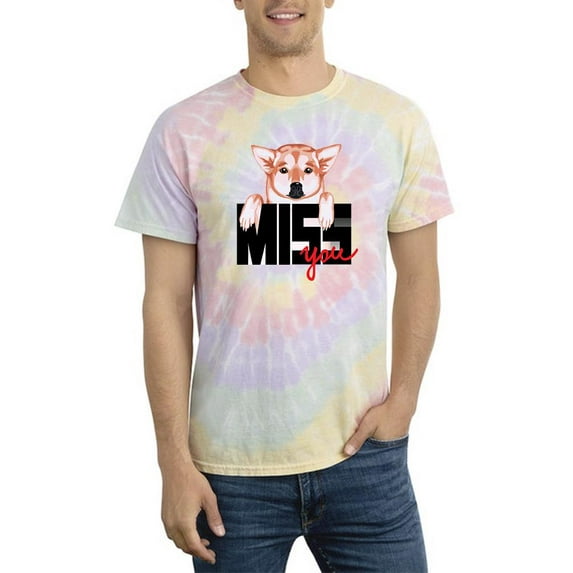 Corgi Miss You Tie Dye Spiral Men -Image by Shutterstock, Male XX-Large