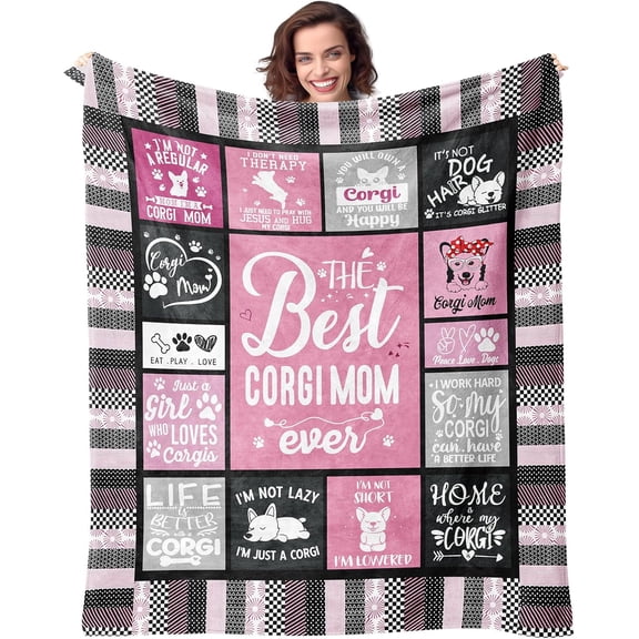 Corgi Mom Blanket Gifts for Dog Mom on Mothers Day Best Corgi Mom Ever 50x60\u201d Soft Throw Blanket Gifts for Dog Lovers Christmas Birthday Present for Women