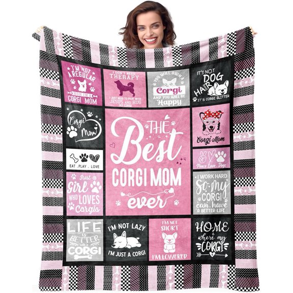 Corgi Mom Blanket Gifts for Dog Mom on Mothers Day Best Corgi Mom Ever 50\u201dx60\u201d Soft Throw Blanket Gifts for Dog Lovers Christmas Birthday Present for Women